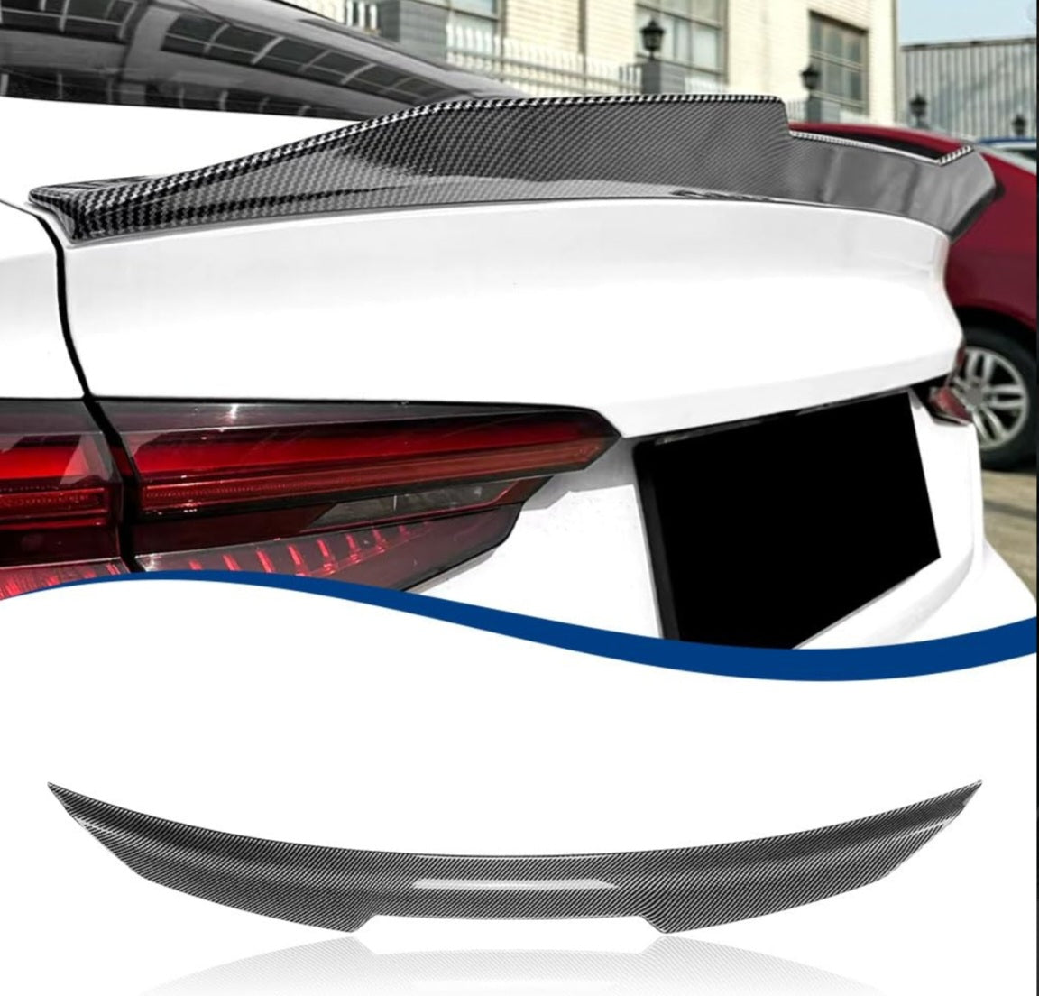 XPHAZZ Rear Trunk Spoiler PSM-Style Compatible with (A5 S5 RS5 4DR Sportback 2017-2024, Carbon Fiber Pattern)