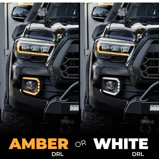 Fog Light for Toyota Tacoma 2016-2023 White Daytime Running Lights Amber Turn Signal