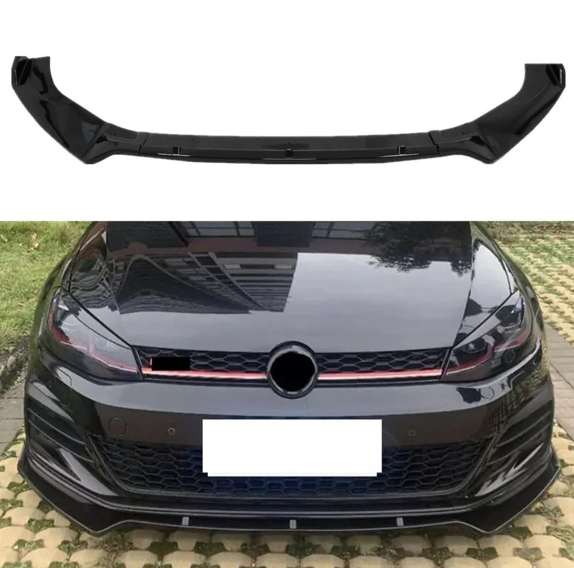 MUTUSAISI Front Bumper Lip Spoiler Splitter Fit for Compatible with Volkswagen VW Golf GTI/Golf R/R-line MK7 7.5 2015-2021 Air Chin Body Kit Accessories